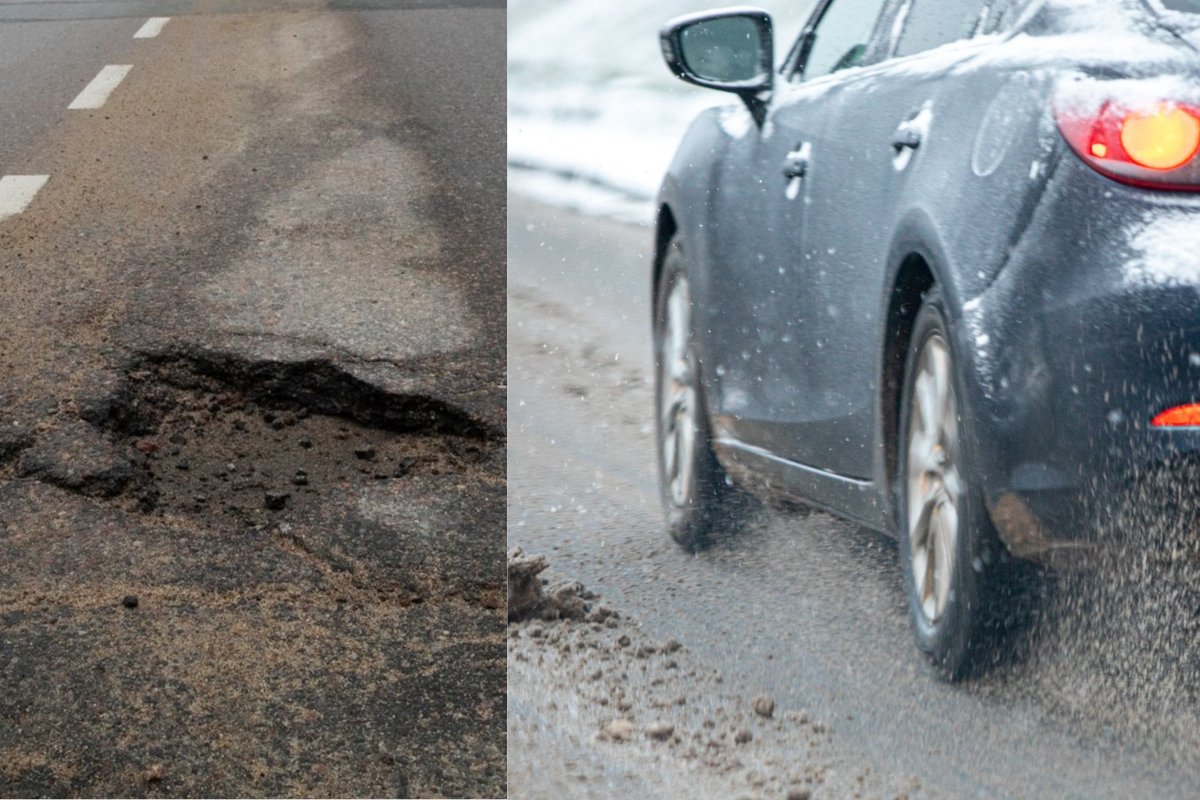 Vairuotojai stebisi nuo šalčio sutrūkusia pagrindine šalies magistrale