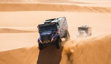 Dakaro sunkvežimių klasės lyderis už greičio viršijimą gavo baudos, sumažėjo Žalos atstumas iki pirmosios vietos