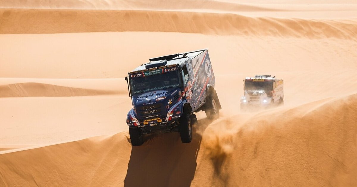 Dakaro sunkvežimių klasės lyderis už greičio viršijimą gavo baudos, sumažėjo Žalos atstumas iki pirmosios vietos