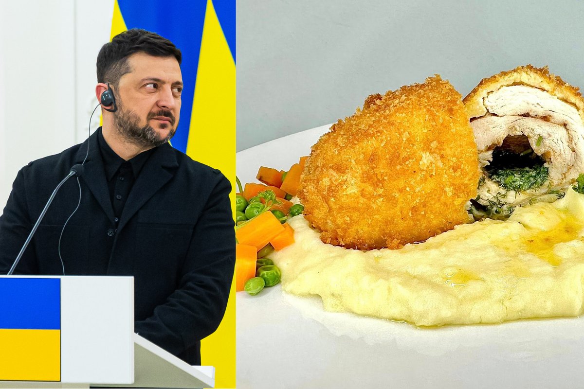 Volodymyro Zelenskio gimtadienio proga pagamino Kijevo kotletą