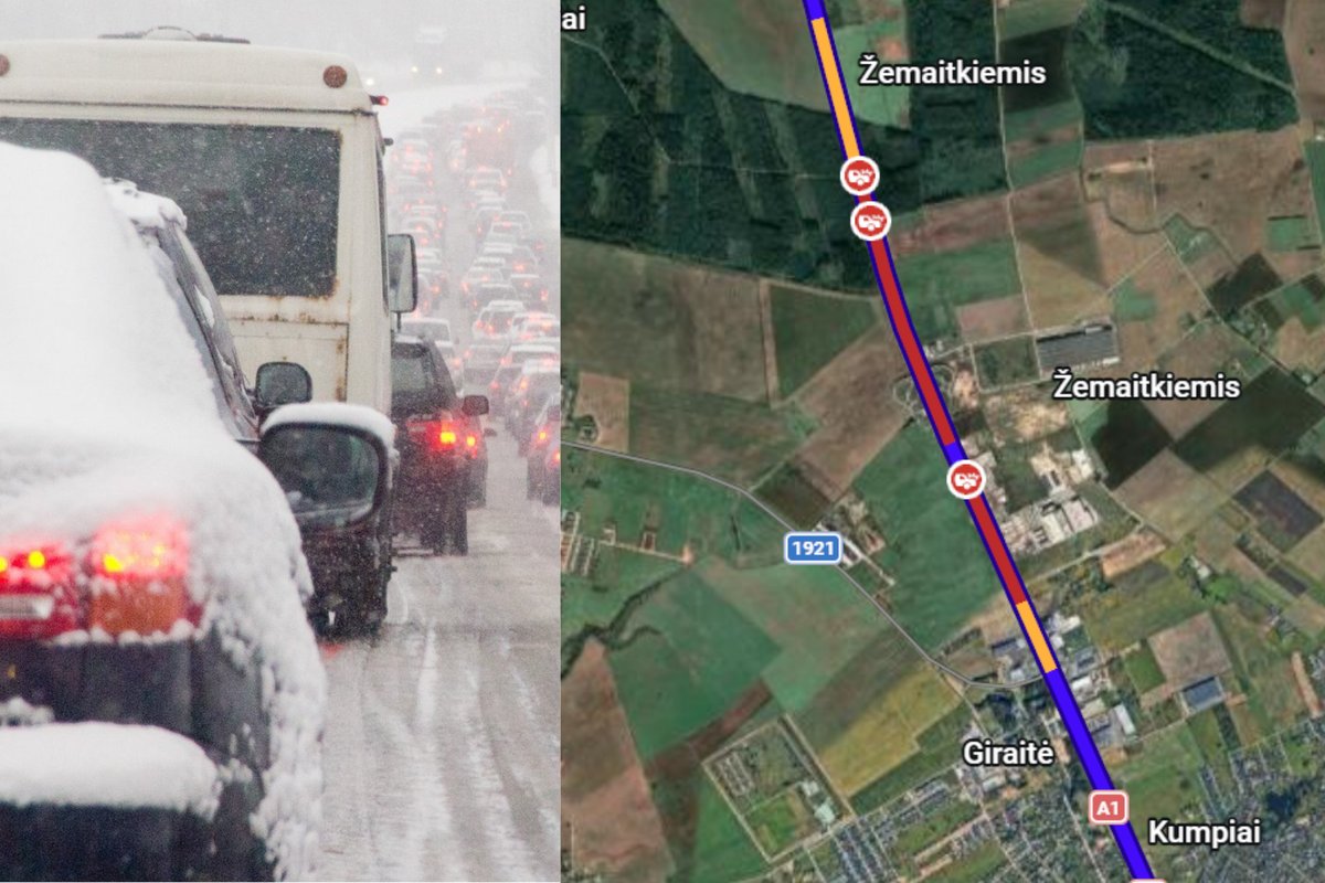 Pagrindinę šalies magistralę paralyžiavo avarija: susidarė kilometrinė spūstis, dalis kelio uždaryta