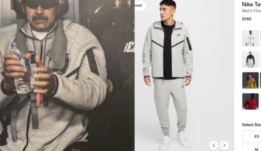 Maduro vilkėtas „Nike“ sportinis kostiumas šluojamas iš lentynų