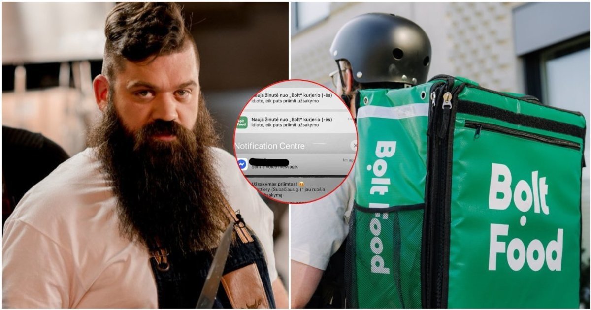 Per pūgą „Bolt Food“ gėrimų užsisakęs šefas Vylius sulaukė netikėtos kurjerio žinutės: „Idiote“