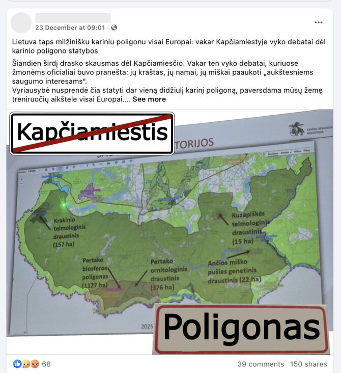 Ekrano nuotr. iš „Facebook“/Iškart po valdžios atstovų susitikimo su Kapčiamiesčio gyventojais pasirodė propagandinis įrašas