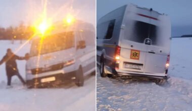 „Vaikai nemenkai išsigando“: mokyklinis autobusiukas nuslydo nuo kelio