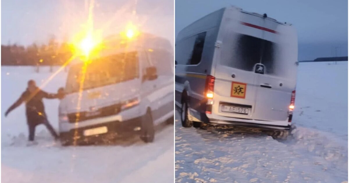 „Vaikai nemenkai išsigando“: mokyklinis autobusiukas nuslydo nuo kelio