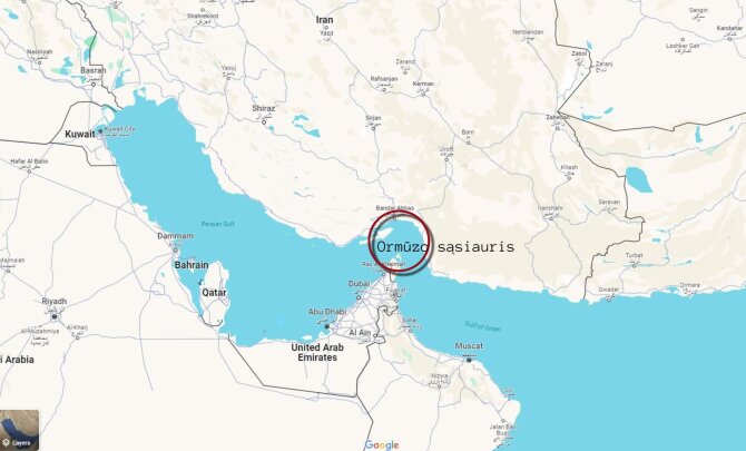Google Maps/Ormūzo sąsiauris
