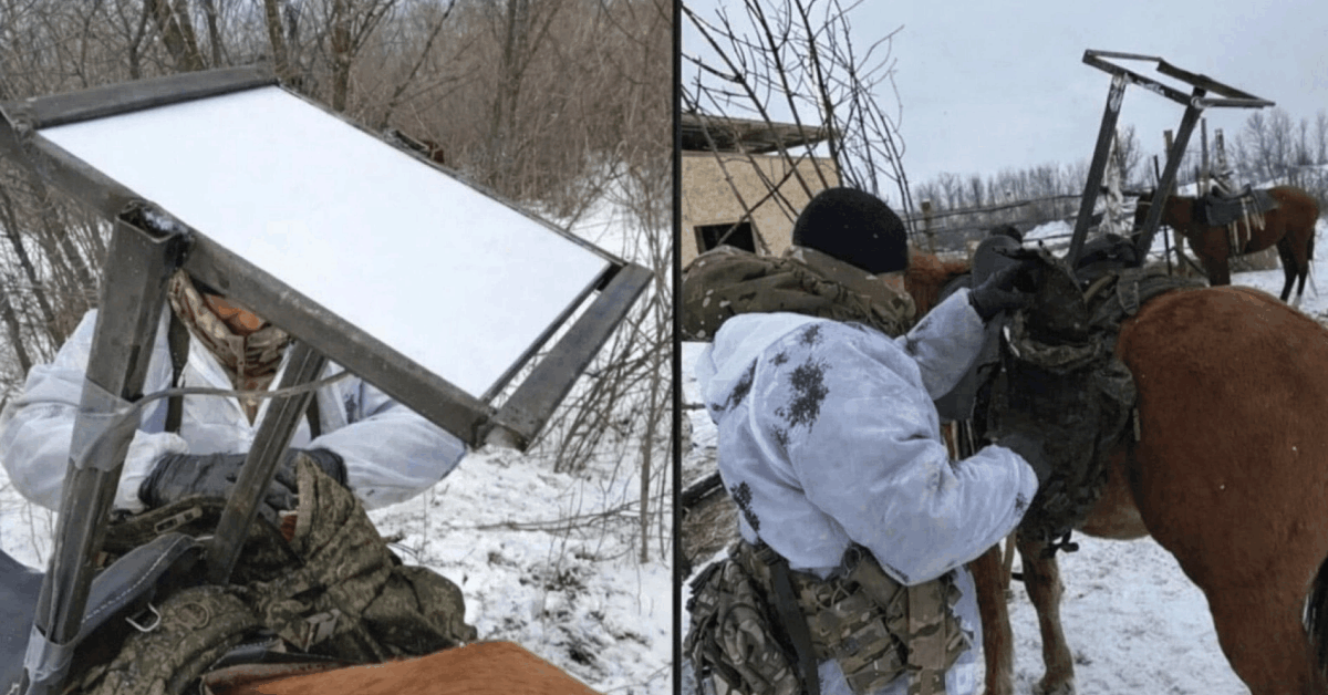 Taip būna tik Rusijoje: „Starlink“ palydovus į frontą dabar neša arkliai