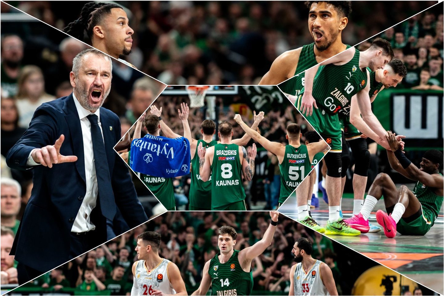 Pasimėgaukite dar kartą: kraują kaitinančios akimirkos iš „Žalgirio“ pergalės prieš „Monaco“<br>Lrytas koliažas