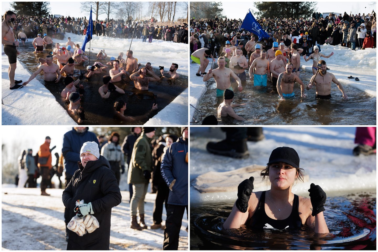  Maudynės per sartų lenktynes.<br> Lrytas koliažas