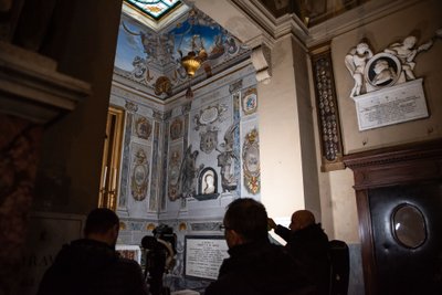 Meloni veidas Romos bazilikos freskoje – jau uždažytas