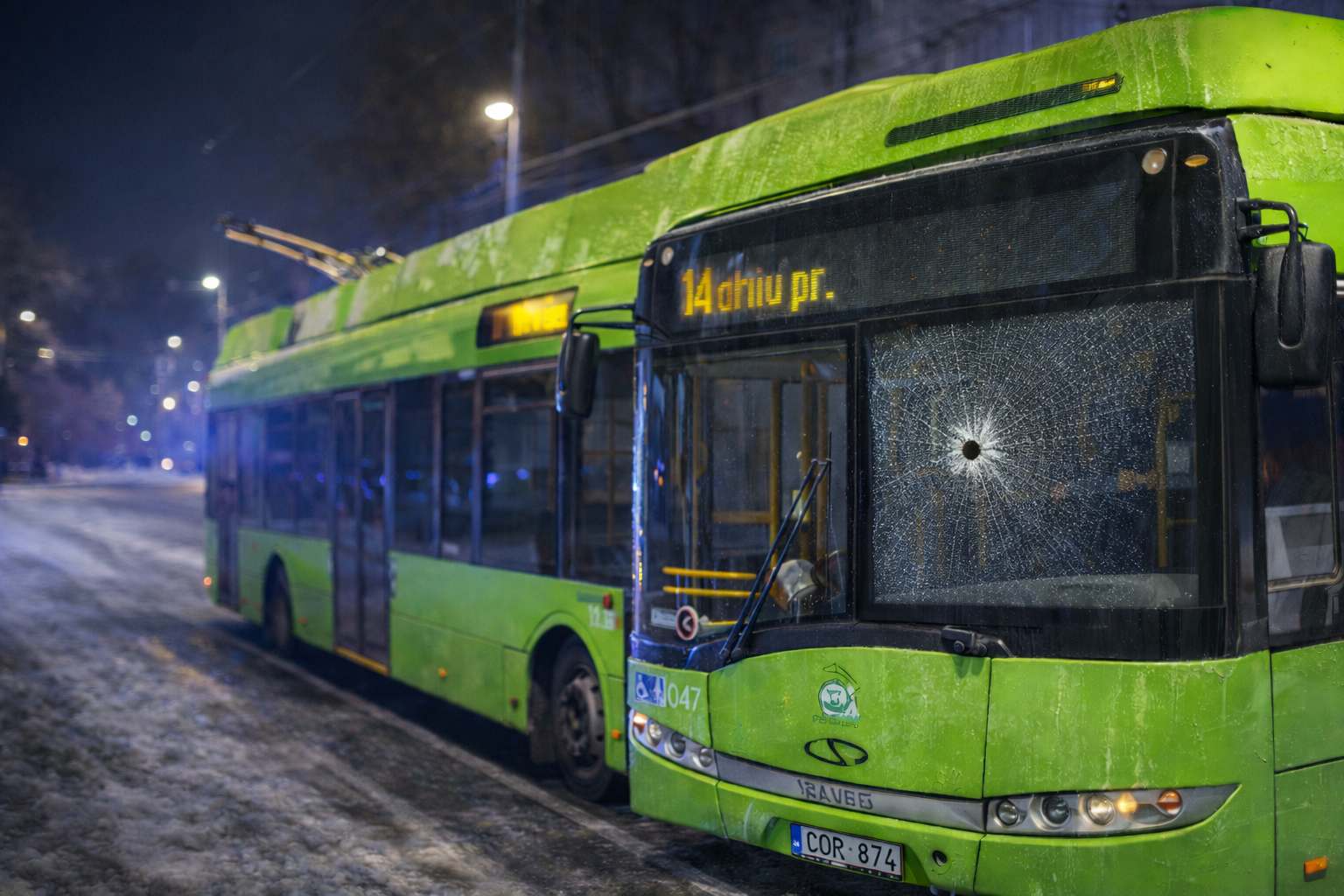 Kaune – ir vėl pavojingas incidentas: apšaudytas antras troleibusas