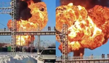 Rusijoje nuo bėgių nuvažiavo traukinys, kilo didžiulis sprogimas