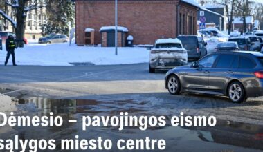 Panevėžyje dėl vamzdyno avarijos centrinės gatvės pasidengė ledu – perspėjami vairuotojai | Verslas