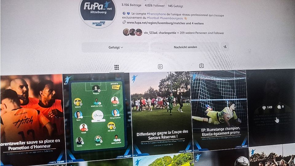 Auf Instagram: FuPa Luxemburg bricht 4.000-Follower-Grenze