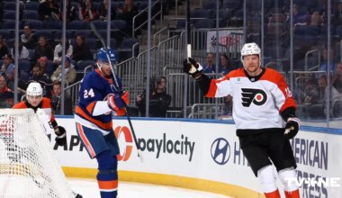 VIDEO ⟩ Ābols gūst vārtus NHL pirmssezonas pārbaudes spēlē