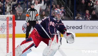 Merzļikins uzrāda sliktāku statistiku nekā Grīvs – "Blue Jackets" cieš zaudējumu