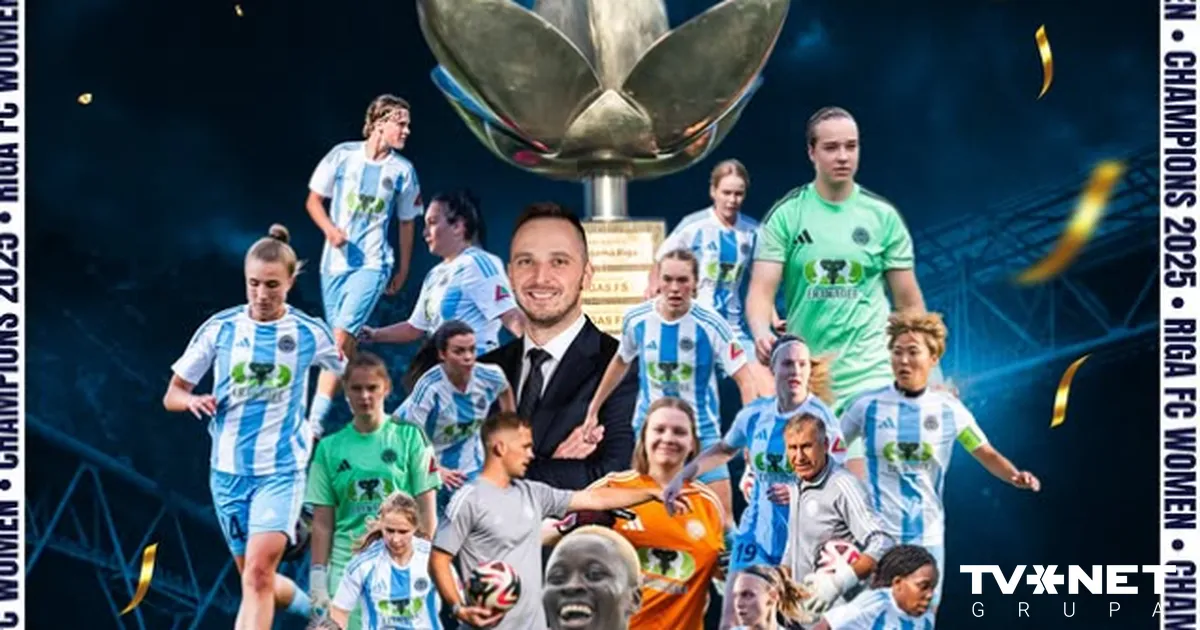 "Riga" futbolistes ar graujošu uzvaru atkārtoti kļūst par Sieviešu futbola līgas čempionēm