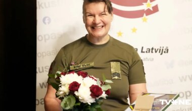 Frontes mediķei Cīrulei pasniegts "Gada Eiropas cilvēka Latvijā" diploms