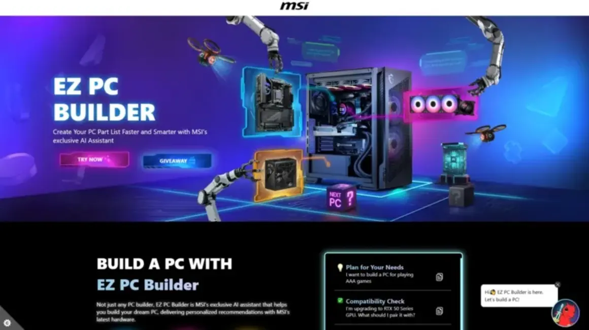 MSI AI Datoru Būvēšanas Palīgs Pārsteidz: "Budžeta" Ryzen 9 9800X3D un Nerealizējami $1000 "Draugi"