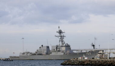 ASV militārais kuģis. Foto: EPA/BIENVENIDO VELASCO/Scanpix