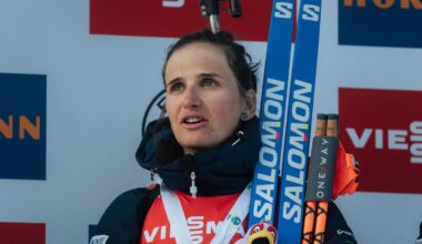 Francijas biatlona zvaigzne zagusi no savas komandas biedrenes un saņēmusi sodu no tiesas
