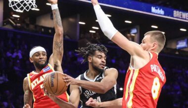 VIDEO: Porziņģa "Hawks" zaudē līderi Jangu, bet galotnē notur pārsvaru pār Bruklinas "Nets" - tv3.lv