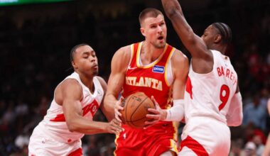 VIDEO: Porziņģa "Hawks" NBA regulāro sezonu sāk ar zaudējumu Toronto "Raptors" - tv3.lv