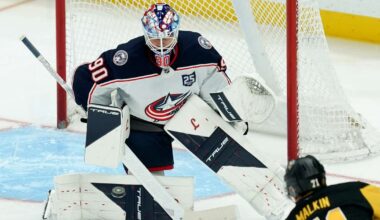 Merzļikina un Šilova NHL duelī “Blue Jackets” izcīna uzvaru bullīšu sērijā - tv3.lv