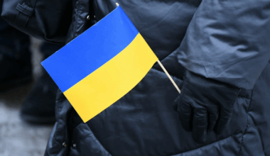 Ukrainas karogs. Foto: Ivars Soikāns/LETA