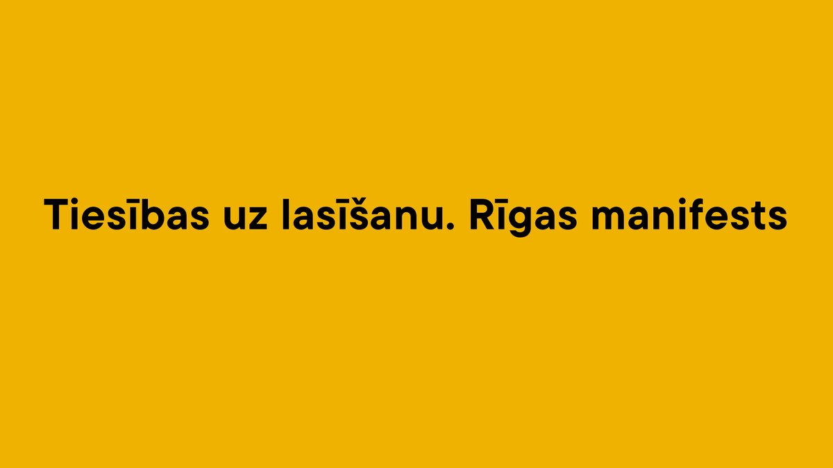 LNB aicina parakstīt vēsturisku manifestu "Tiesības uz lasīšanu"