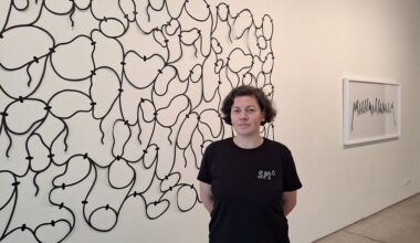 Izstādē "Tīrraksts" Maija Kurševa attīsta abstrakcijas un telpiska zīmējuma idejas / LR1 / / Latvijas Radio