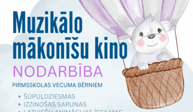 Bibliotēka aicina ģimenes ar bērniem uz “Muzikālo mākonīšu kino nodarbību”