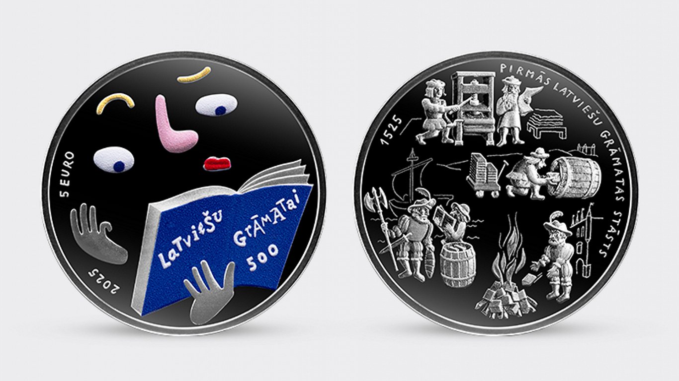 Sudraba kolekcijas monēta &quot;Latviešu grāmatai 500&quot;