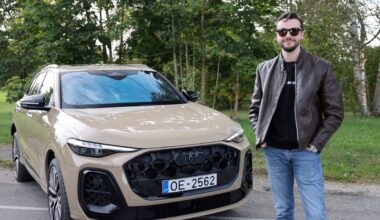 Filmas "Tumšzilais evaņģēlijs" zvaigzne Raitis Stūrmanis pie stūres jaunajam "Audi Q5"