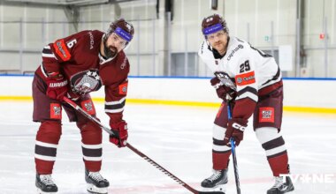 FOTO ⟩ Latvijas hokeja izlase prezentē jaunos valstsvienības spēļu kreklus