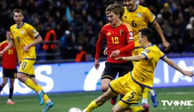Kazahstānas futbolistiem Pasaules kausa kvalifikācijas mačā neizšķirts ar Beļģiju