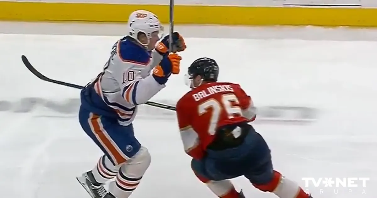 NOSKATIES ⟩ Balinskis izpilda iespaidīgu spēka paņēmienu NHL finālistu duelī