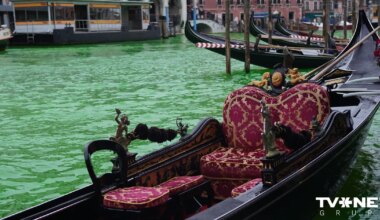 FOTO ⟩ Tūnberga mainījusi Venēcijas kanāla krāsu. Kas viņai par to būs? - Apollo.lv