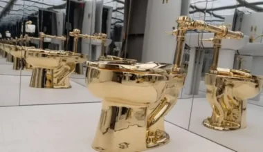 Greznības virsotne vai satīras spogulis? Zelta pods izsolē pārdots par 10 miljoniem eiro