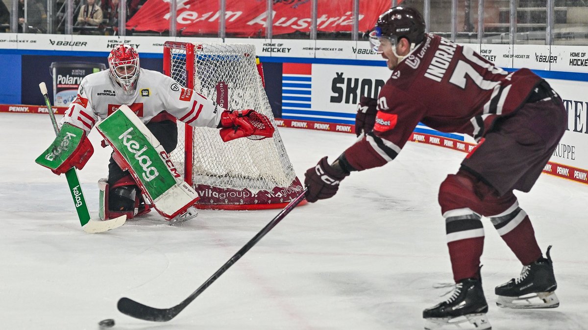 Latvijas hokeja izlase nervozi, bet uzvaroši noslēdz prestižo "Deutschland Cup"