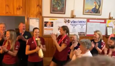 Graudiņa/Samoilova kopā ar Austrālijas latviešiem svin pasaules čempioņu titulu