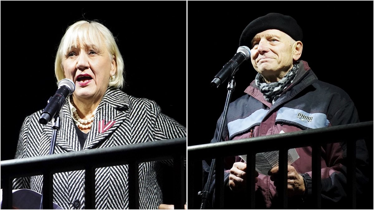 Dainis Īvāns, Velta Čebotarenoka – divas uzrunas, kas iedvesmoja Doma laukumā sanākušos