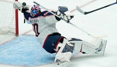 “Blue Jackets” uzbrucējs: Merzļikins dod mums lieliskas iespējas, bet mēs šādi noslēdzam spēli…