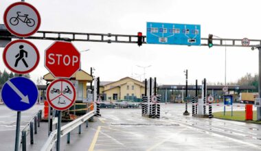 Šalčininku-Beņakoni kontrolpunkts no Lietuvas puses. 2025. gada 27. oktobris.