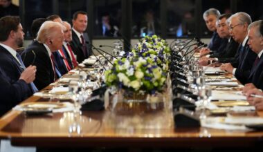 ASV prezidents Donalds Tramps Baltajā namā uzņem Centrālāzijas valstu vadītājus