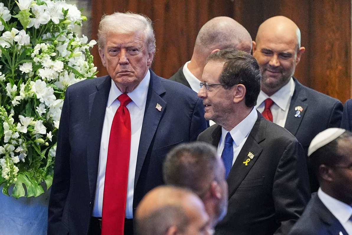 ASV prezidents Donalds Tramps un Izraēlas prezidents Ichaks Hercogs