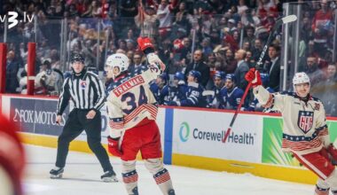 VIDEO: Pēc spēcīga Tralmaka plaukstas metiena ripa piekto reizi AHL sezonā atrod vārtu tīklu - tv3.lv