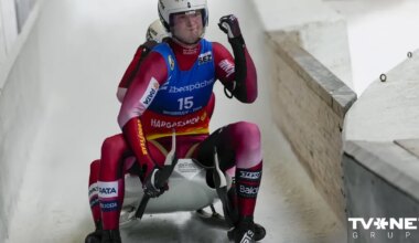 Latvijas komanda iegūst trešo vietu Pasaules kausa kamaniņu sportā posmā