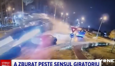 VIDEO ⟩ Rumānijā novērošanas kamera fiksē "lidojošu auto"